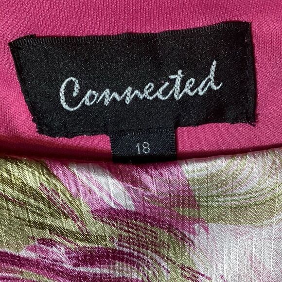 Connected Strapless Hot Pink Fuchsia Floral Tiered Ruffle Layered Cocktail Dress - Picture 7 of 13